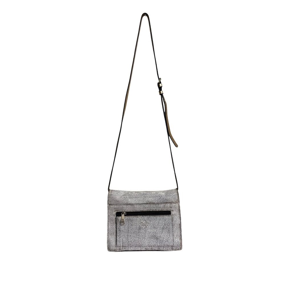 Patricia Nash Crossbody Bag Cassano Herringbone Tweed Buckled Tan Gold Cream - Picture 4 of 10